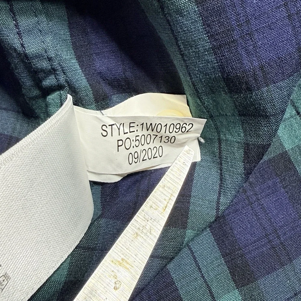 Vineyard Vines Large Tall LT Shirt Mens Classic Fit Tucker Green Blue Plaid